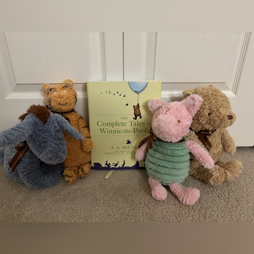 Vintage Winnie the Pooh Stuffed Animal and Book Set